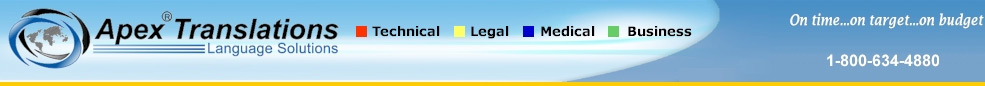 Apex Translations, Inc. - provider of translation services to corporations, governments, and organizations worldwide.