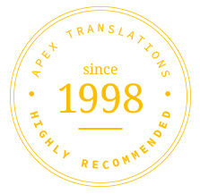 Apex provides certified document translation services since 1998